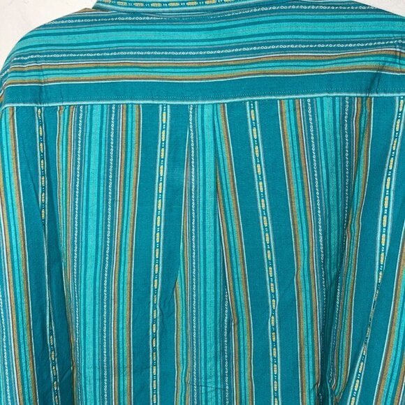 F*cking Awesome Mens Shirt Green Size 2X Striped Button Down Long Sleeve New - Picture 5 of 14